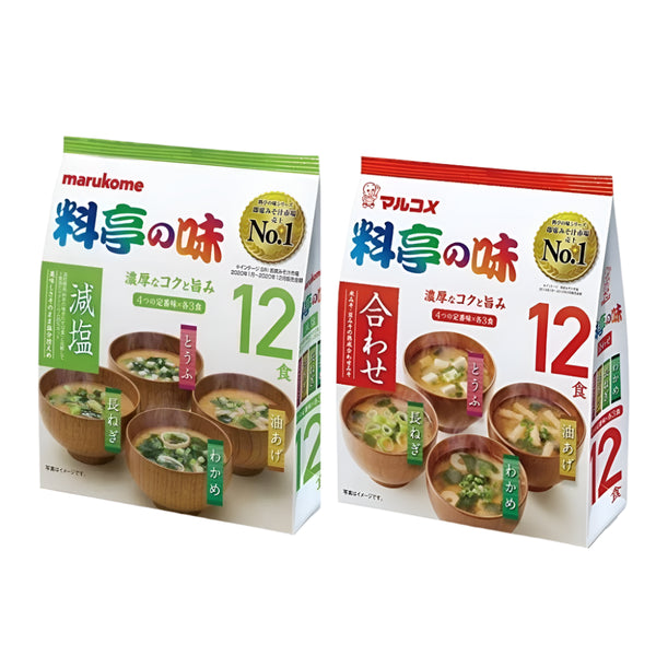 Súp Miso ăn liền Marukome Nhật Bản túi 12 gói ( 4 vị) - Gyomu Japan