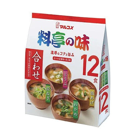 Súp Miso ăn liền Marukome Nhật Bản túi 12 gói ( 4 vị) - Gyomu Japan