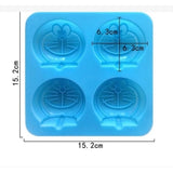 Khuôn Silicon 4 Ngăn Hình Doraemon 6,3cm