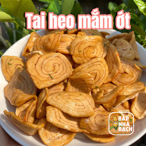 Snack Tai heo sốt mắm ớt, bánh quẩy tai heo 500gr