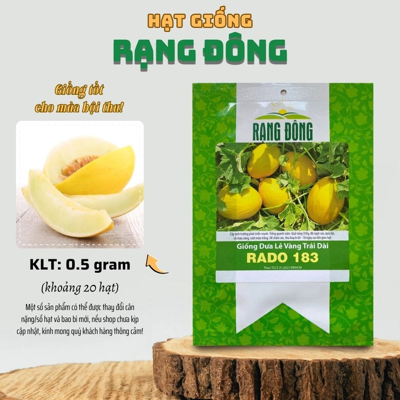 Hạt giống Dưa Lê Vàng Trái Dài Rado 183 (0,5g~20 hạt)