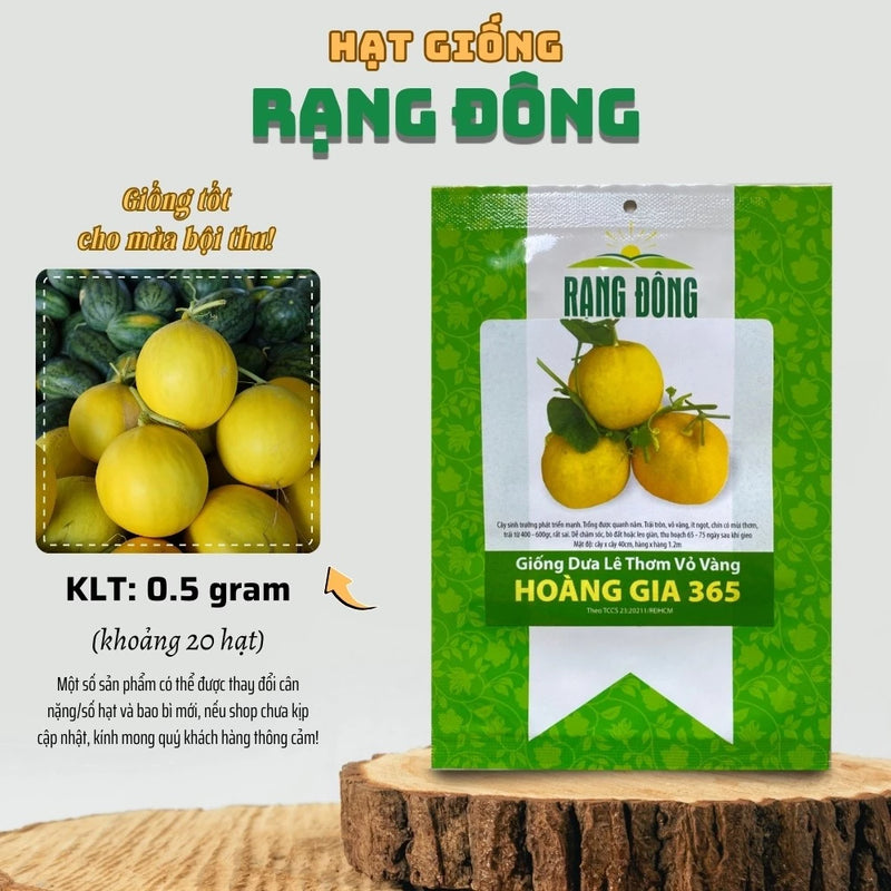 Hạt giống Dưa Lê Thơm Vỏ Vàng Hoàng Gia 365 (1g~20 hạt)