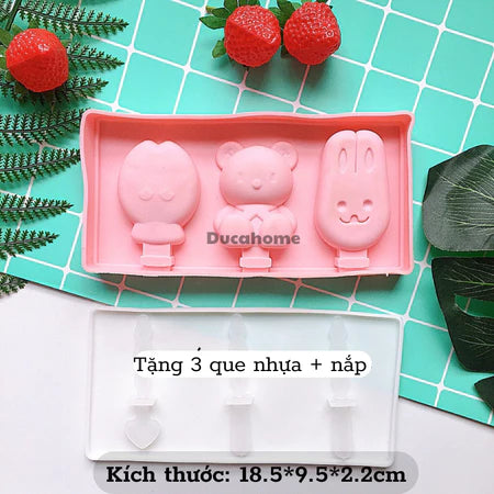 Khuôn làm kem silicone khay làm kem