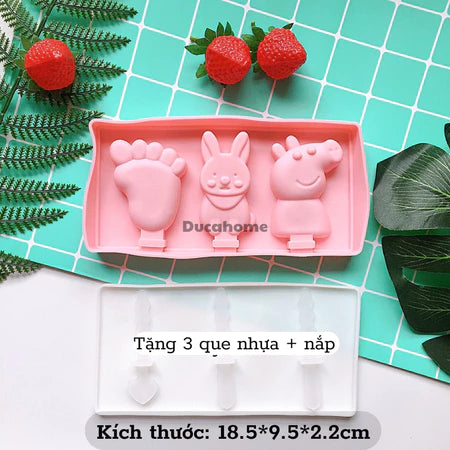 Khuôn làm kem silicone khay làm kem