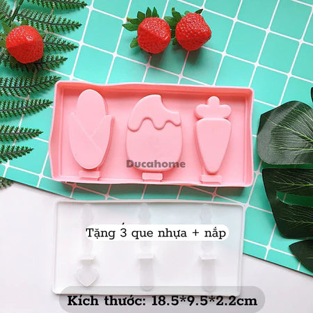 Khuôn làm kem silicone khay làm kem