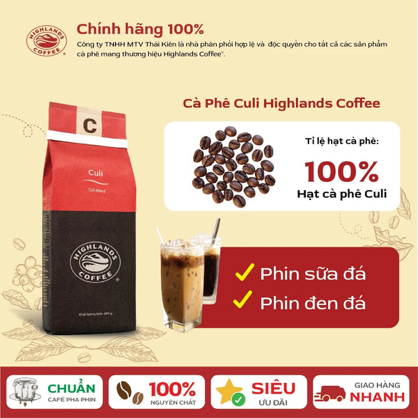 Cà Phê Rang Xay Culi Highlands Coffee 200g