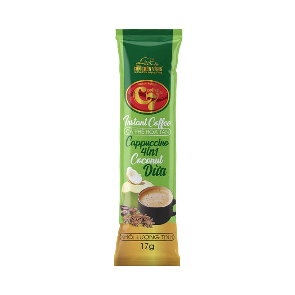 Cà Phê Dừa Hòa Tan Cappuccino 4in1 (Less Sugar) - Con Chồn Vàng C7