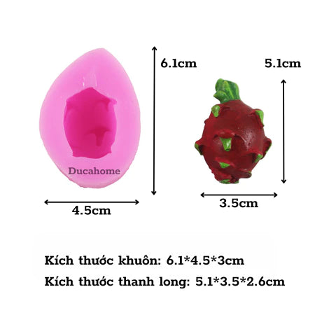 Khuôn silicon trái cây rau củ quả làm bánh đậu xanh rau câu
