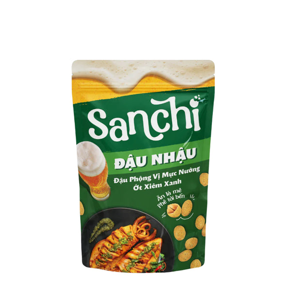 Combo 2 gói Đậu Phộng Vị Mực Nướng Ớt Xiêm Xanh Sanchi 55g - Snack Ăn Vặt Đậu Phộng Hương Vị Thật, Đậm Đà, Giòn Tan