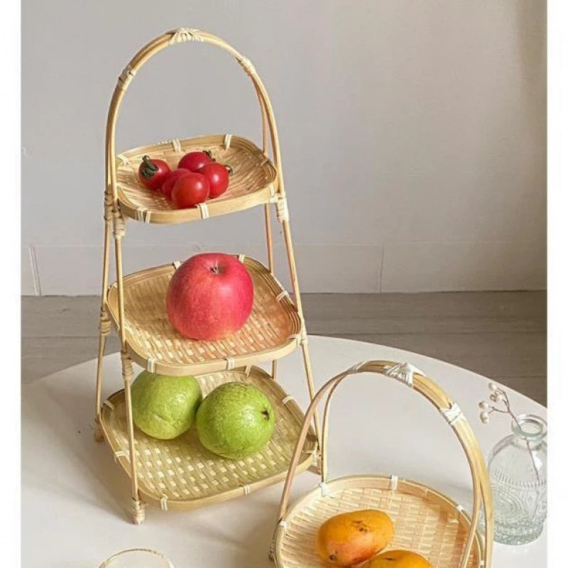 Mẹt tre tầng, mẹt tre 1,2,3 tầng đựng đồ decor trang trí chụp ảnh