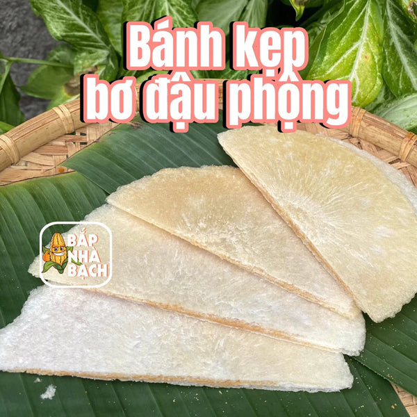 Bánh kẹp bơ đậu phộng - Gói 2 cái- bánh tráng giấy-bánh phồng sữa