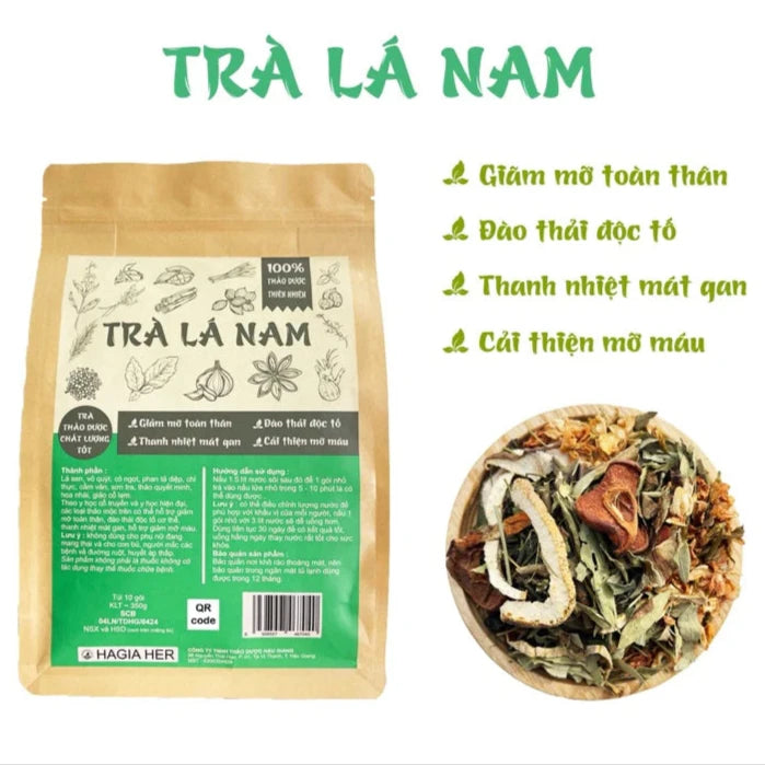 Trà Lá Nam - Set 10 Gói 350 Gram - Hỗ Trợ Giảm Mỡ Toàn Thân