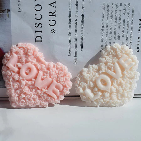 Khuôn Silicon Làm Đá / chocolate Hình Hoa Hồng / Trái Tim