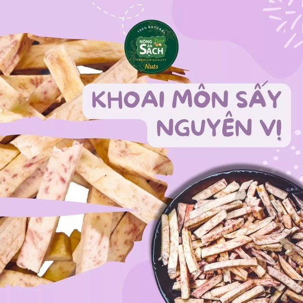 Khoai môn sấy giòn đặc sản Đà Lạt Ăn vặt Nông Sản Sạch giòn tan trong miệng Khoai môn sấy nguyên vị