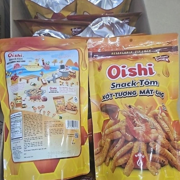 Snack Xốt Tương Mật Ong Oishi Túi Zip 70g (combo 3 gói)