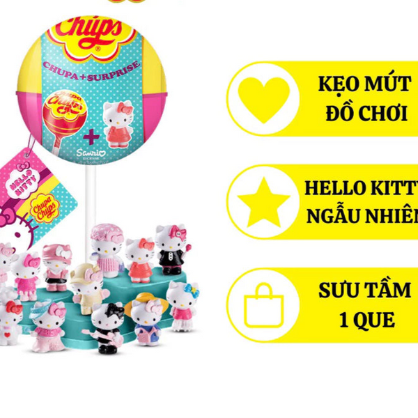 Combo 3 Kẹo mút Chupa Chups Suprise Hello Kitty phiên bản giới hạn