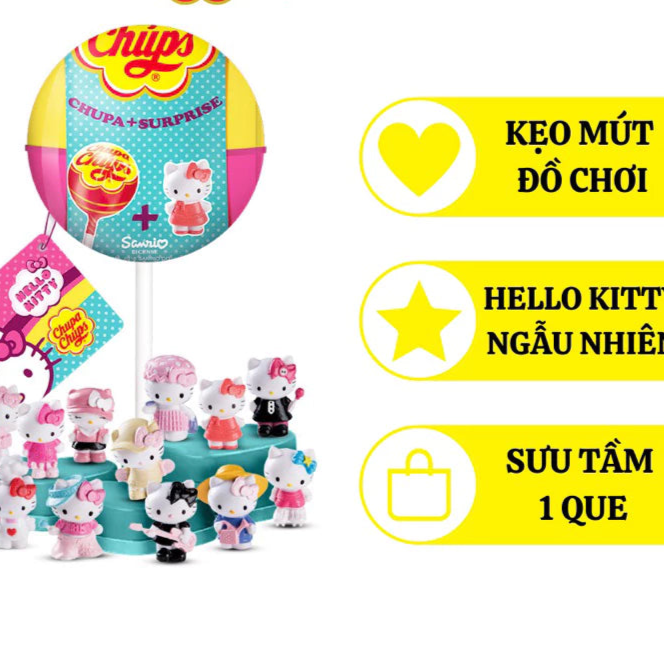 Combo 3 Kẹo mút Chupa Chups Suprise Hello Kitty phiên bản giới hạn