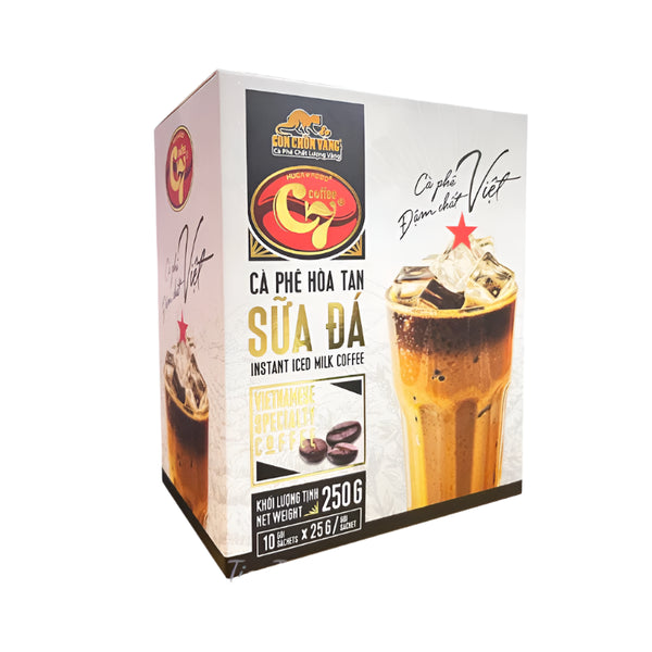 CÀ PHÊ HOÀ TAN SỮA ĐÁ 3IN1- CON CHỒN VÀNG C7- Hộp 10 gói x 25Gr
