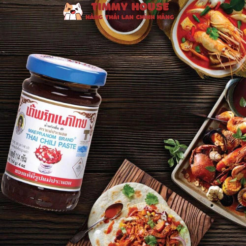 Sa Tế Thái Lan Tomyum Maepranom Thai Chili Paste Gia Vị Nấu Ăn Dầu Sa Tế Ớt Hủ Lớn 228G