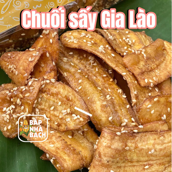 CHUỐI SẤY GIA LÀO 500gr- Đặc sản núi Gia Lào- Ăn vặt