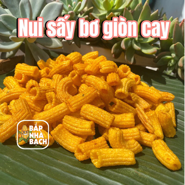 Nui Sấy Bơ Giòn Cay, Bim Bim Nui Chiên Bơ Cay Giòn