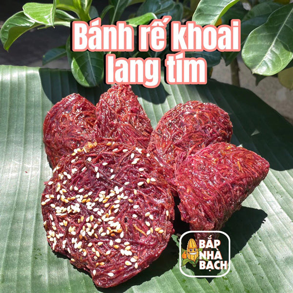 Bánh rế tím Phan Thiết-Bánh rế khoai lang tím size lớn, bịch 10c