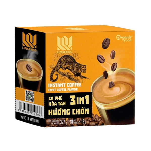 Cà Phê Hòa Tan 3 trong 1 Luwak King Hương Chồn