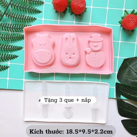 Khuôn làm kem silicone khay làm kem