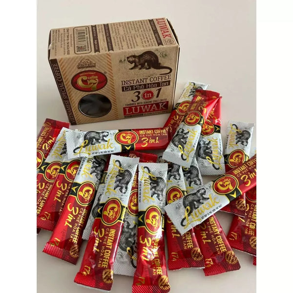 Cà Phê Hòa Tan 3in1 Luwak Hộp Bóng Kính - Con Chồn Vàng C7