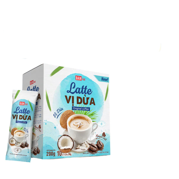 Cà Phê Hoà Tan Sữa Dừa Bản F&B Coconut Latte Coffee Thơm Ngon Đậm Vị - Bản F&B Hộp 200g (10 gói * 20g)