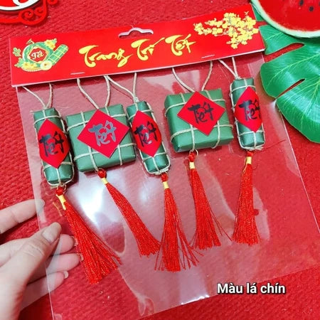 SÉT LIỄNG TREO BÁNH CHƯNG - TÉT mini ( set 5 cái )