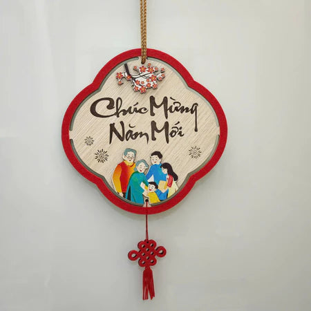 Bảng Gỗ Viền Nhung Decor Trang Trí Tết Nguyên Đán