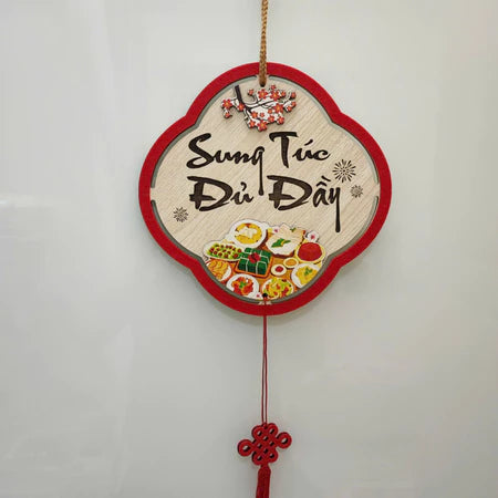 Bảng Gỗ Viền Nhung Decor Trang Trí Tết Nguyên Đán