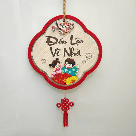 Bảng Gỗ Viền Nhung Decor Trang Trí Tết Nguyên Đán