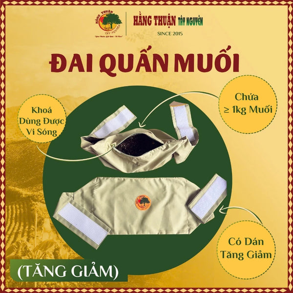Túi Đựng Muối Thảo Dược Quấn Bụng Chườm Nóng Sau Sinh (Có dán tăng giảm và khóa cao su chịu nhiệt)