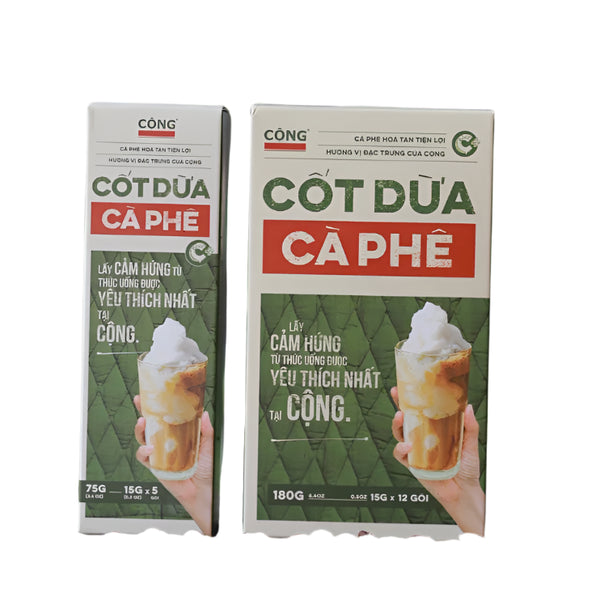 Cốt dừa cà phê hoà tan Cộng Cà Phê hộp 12 gói