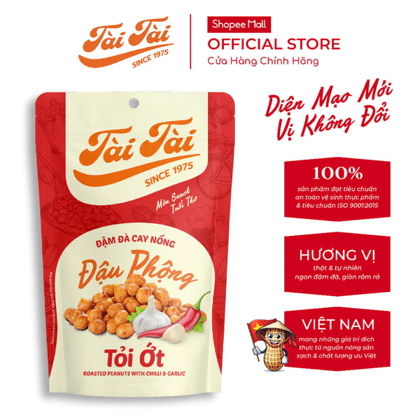 Combo 2 gói Đậu Phộng Rang Tỏi Ớt Tài Tài 70g - Snack Ăn Vặt Đậu Phộng Tỏi Ớt - Hương Vị Thơm Cay Đậm Đà Giòn Tan