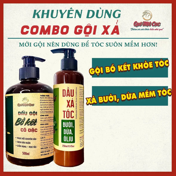 Dầu Gội Bồ Kết cô đặc chống rụng, gàu, nấm, ngứa, kiềm dầu, mọc tóc Spa Quê Một Cục