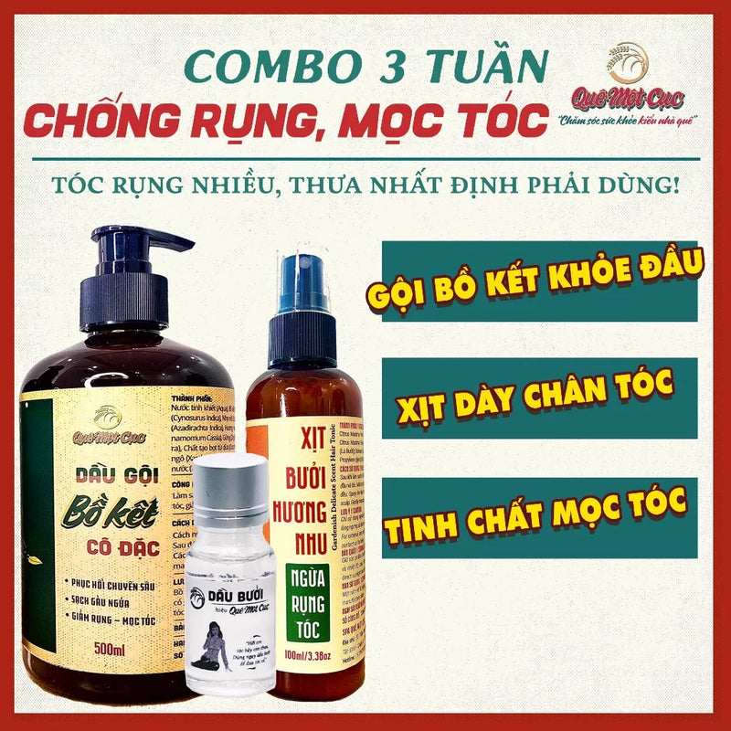 Dầu Gội Bồ Kết cô đặc chống rụng, gàu, nấm, ngứa, kiềm dầu, mọc tóc Spa Quê Một Cục