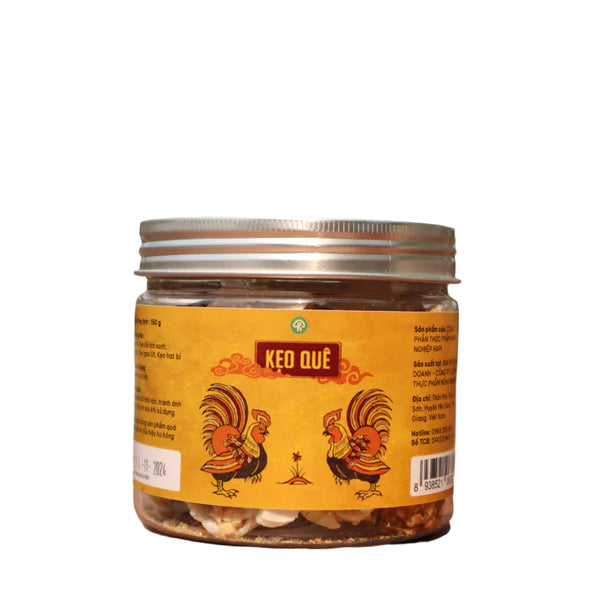 Kẹo Quê HAPI VEGAN Mix Kẹo Dồi, Kẹo Lạc, Kẹo Trà Xanh Ít Đường Giòn Ngon Lọ 150g