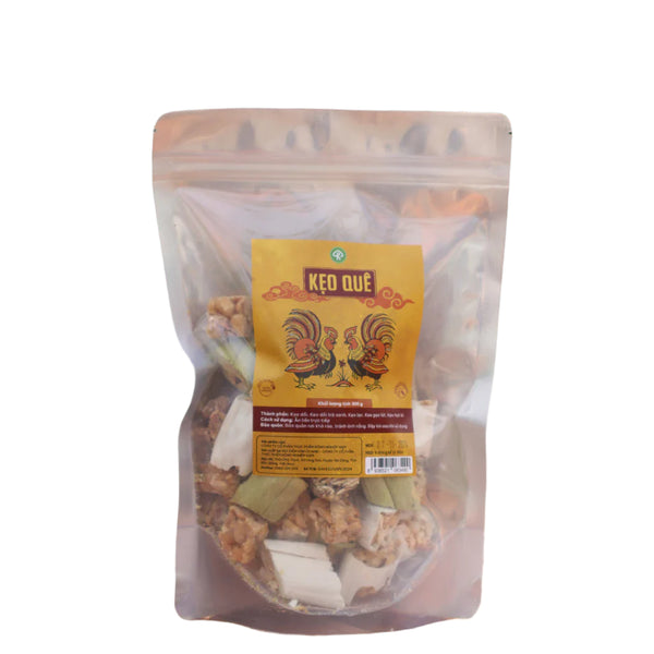 Kẹo Quê HAPI VEGAN Mix Kẹo Dồi, Kẹo Lạc, Kẹo Trà Xanh Ít Đường Giòn Ngon Lọ 150g
