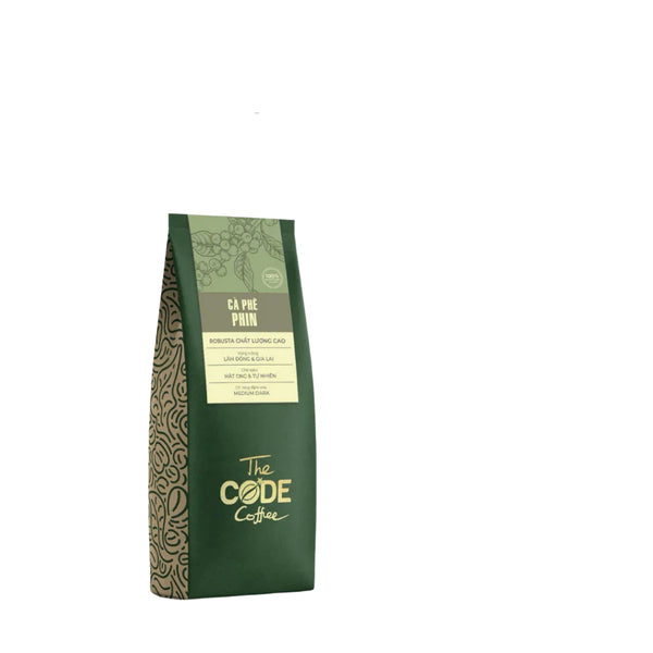 Cà phê rang xay Phin Code 100% Fine Robusta 200 gram