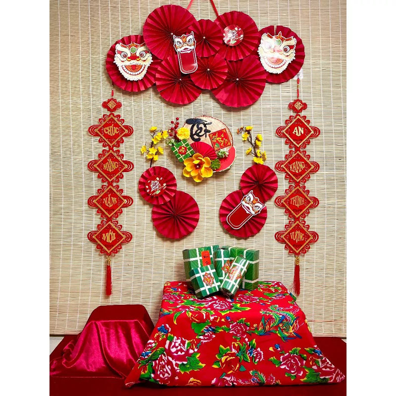 Set Trang Trí Tết (KHÔNG KÈM MÀNH TRE NỀN)