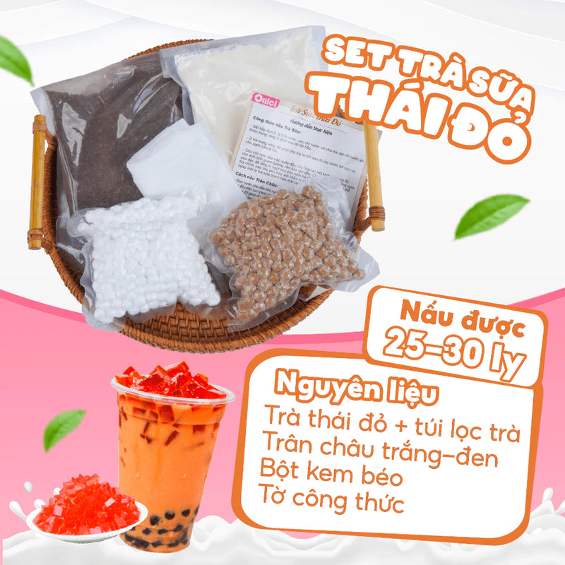 Set nguyên liệu pha trà sữa 30-35 ly