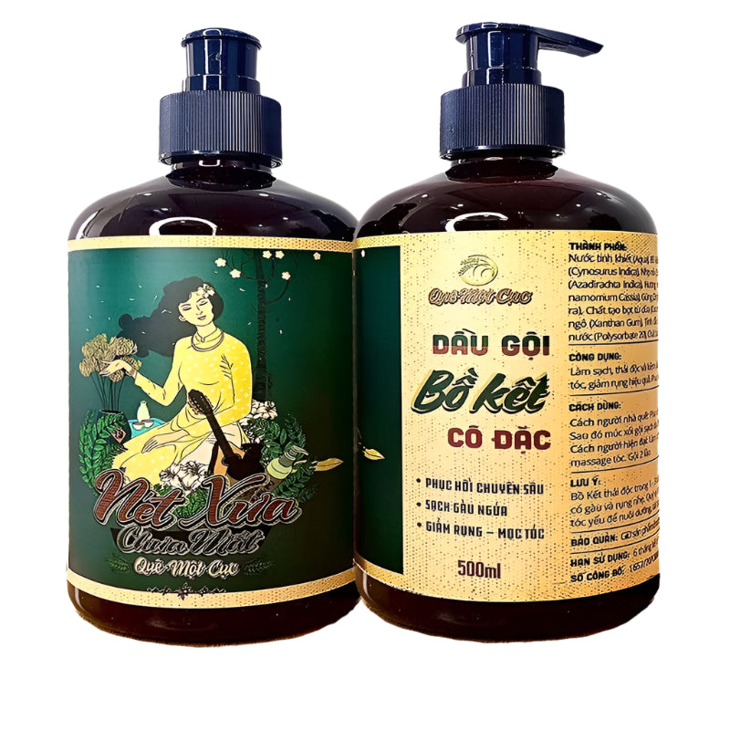 Dầu Gội Bồ Kết cô đặc chống rụng, gàu, nấm, ngứa, kiềm dầu, mọc tóc Spa Quê Một Cục