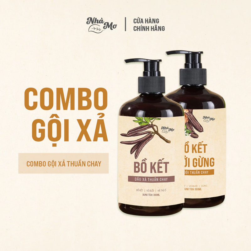 Dầu gội bồ kết gừng bưởi 500ml Nhà Mơ giảm rụng mọc tóc