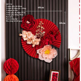 Set Vật Liệu Quạt Kèm Hoa Giấy Trang Trí Decor Tết