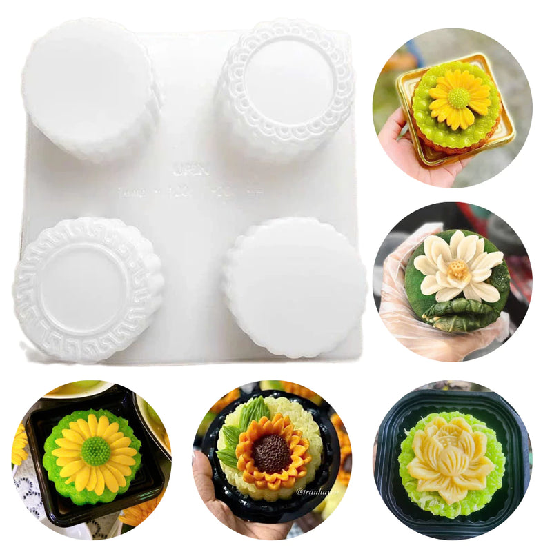 Khuôn cúc hoạ mi silicon ấn đậu trang trí xôi