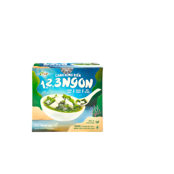 Canh rong biển ăn liền 2 hộp 8 gói x 5.5g 123 NGON nấu canh không bột ngọt cho bé