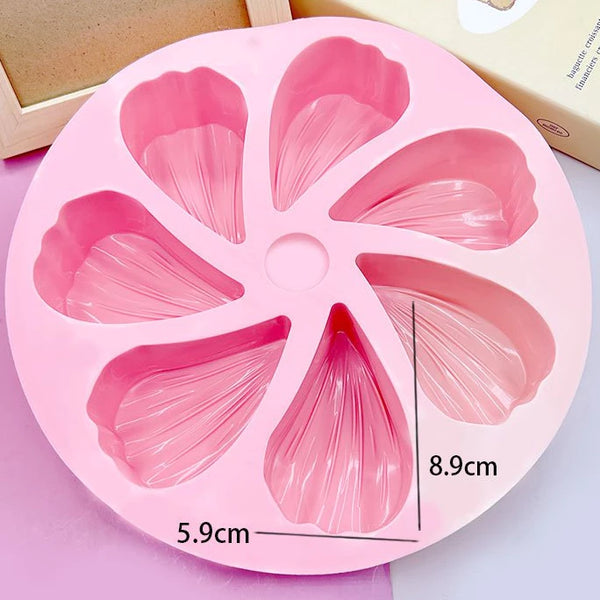 Khuôn silicon hoa 7 cánh dày ấn xôi đổ thạch rau câu pudding
